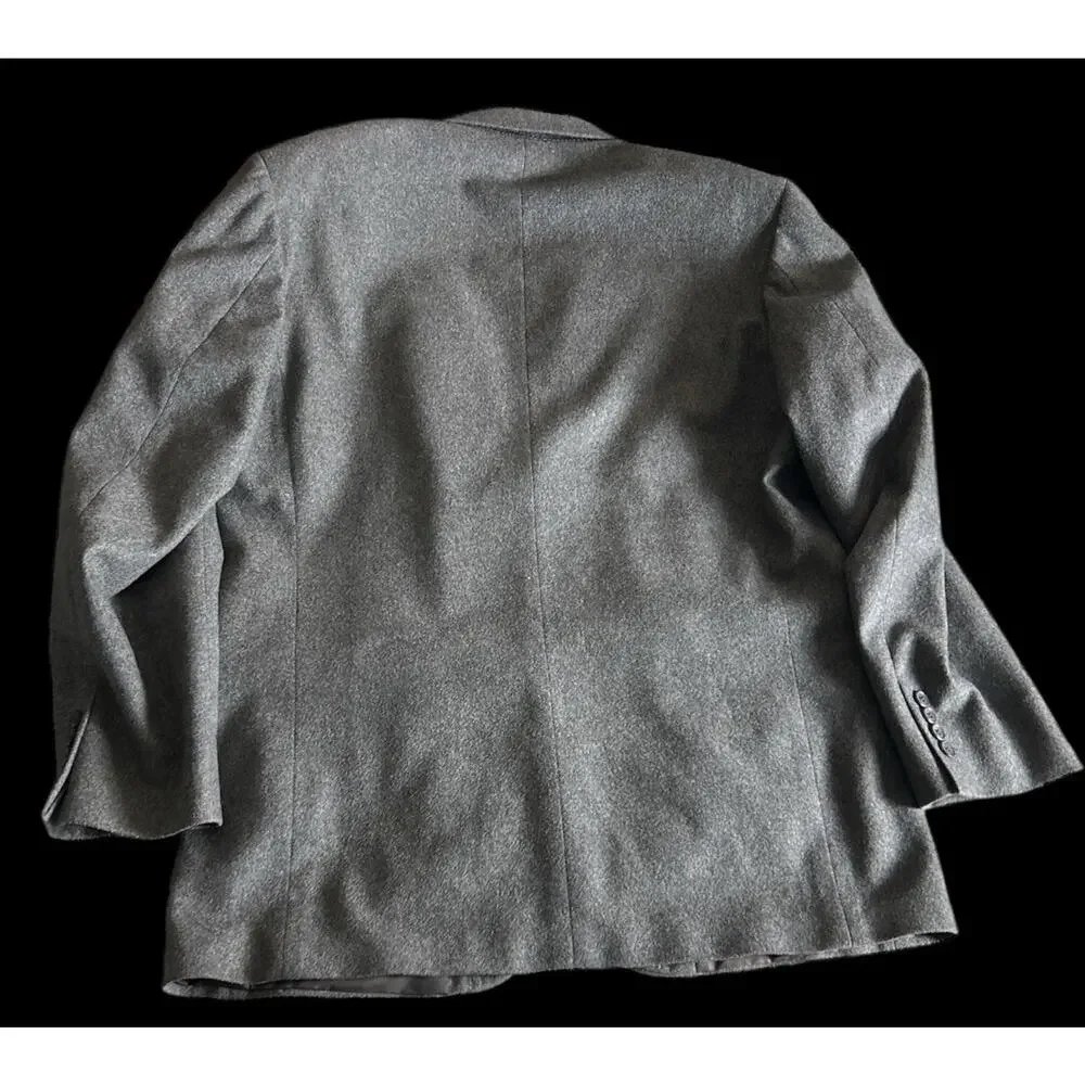 Oscar de la Renta Blazer Wool Cashmere Suit Jacket Mens 42 R‎ Gray